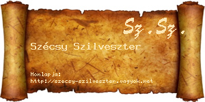 Szécsy Szilveszter névjegykártya