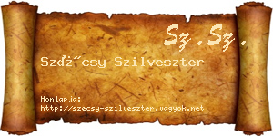 Szécsy Szilveszter névjegykártya