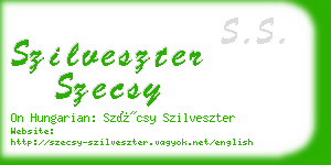 szilveszter szecsy business card